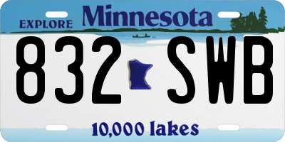 MN license plate 832SWB