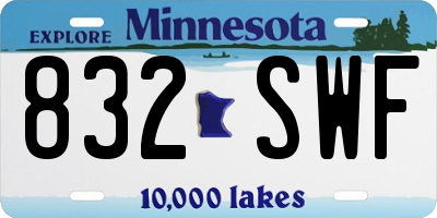 MN license plate 832SWF