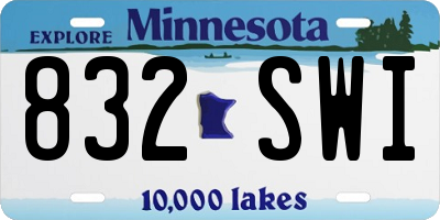MN license plate 832SWI