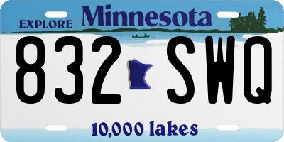 MN license plate 832SWQ