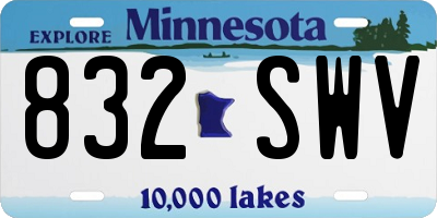 MN license plate 832SWV