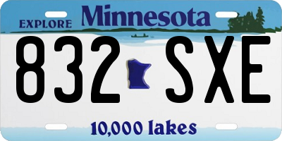 MN license plate 832SXE