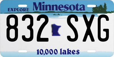 MN license plate 832SXG