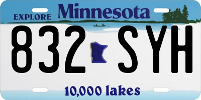 MN license plate 832SYH