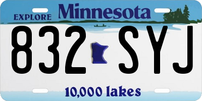 MN license plate 832SYJ
