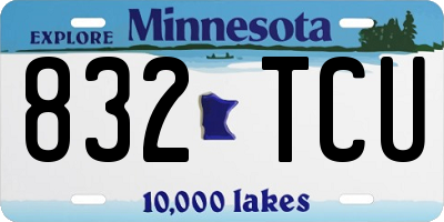 MN license plate 832TCU