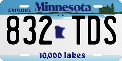 MN license plate 832TDS