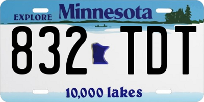 MN license plate 832TDT