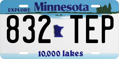 MN license plate 832TEP