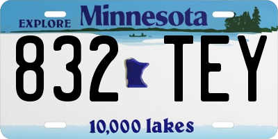 MN license plate 832TEY