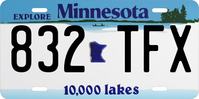 MN license plate 832TFX