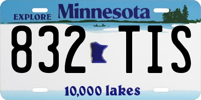 MN license plate 832TIS