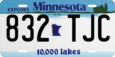 MN license plate 832TJC