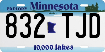 MN license plate 832TJD