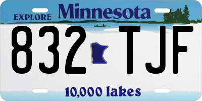MN license plate 832TJF