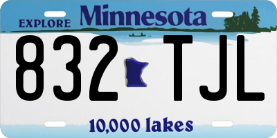 MN license plate 832TJL