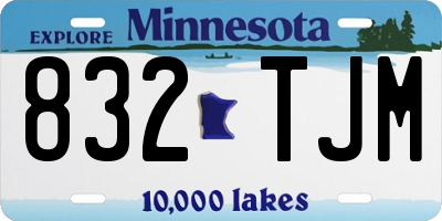 MN license plate 832TJM