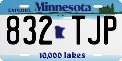 MN license plate 832TJP