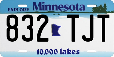 MN license plate 832TJT