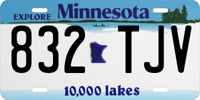 MN license plate 832TJV