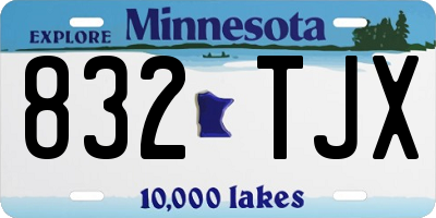 MN license plate 832TJX