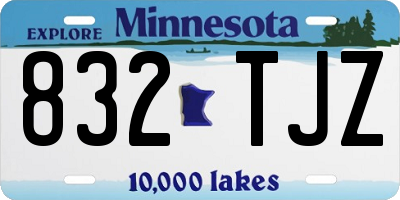 MN license plate 832TJZ