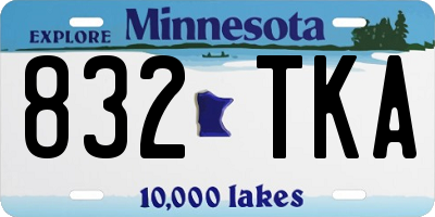 MN license plate 832TKA