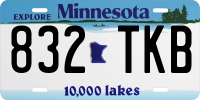 MN license plate 832TKB