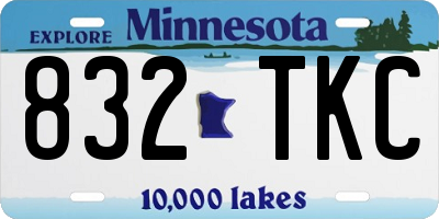 MN license plate 832TKC