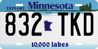 MN license plate 832TKD
