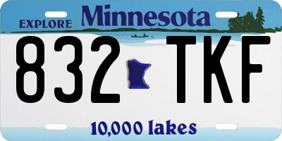 MN license plate 832TKF