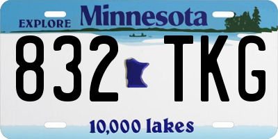 MN license plate 832TKG