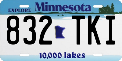 MN license plate 832TKI