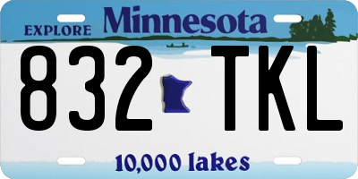 MN license plate 832TKL