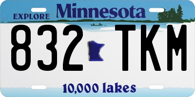 MN license plate 832TKM