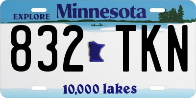 MN license plate 832TKN