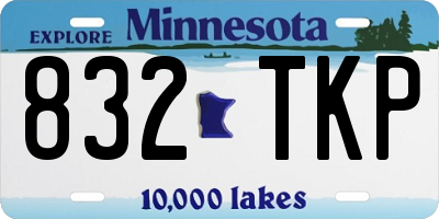 MN license plate 832TKP