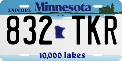 MN license plate 832TKR