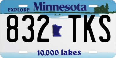 MN license plate 832TKS