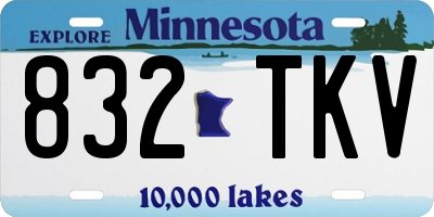 MN license plate 832TKV