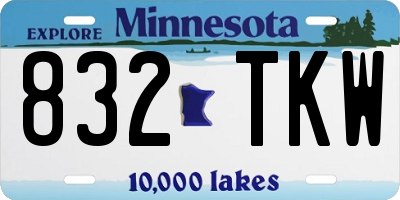 MN license plate 832TKW