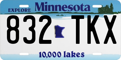 MN license plate 832TKX