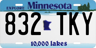 MN license plate 832TKY