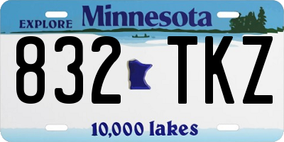 MN license plate 832TKZ