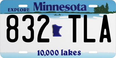 MN license plate 832TLA