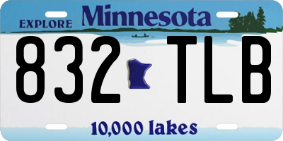 MN license plate 832TLB