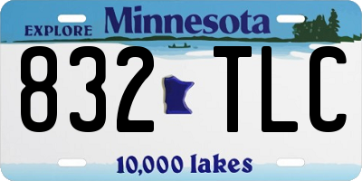 MN license plate 832TLC