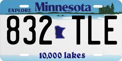 MN license plate 832TLE