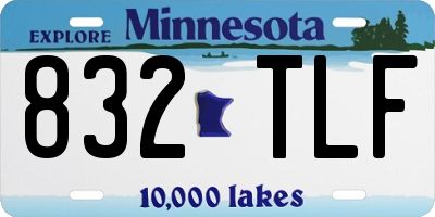 MN license plate 832TLF