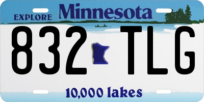 MN license plate 832TLG